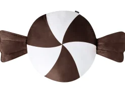 Set di 2 cuscini WHIRL CANDY Tessuto 60 x 60 cm Marrone/Bianco Modello natalizio