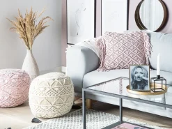 Set di 2 cuscini YANIKLAR Cotone 40 x 40 cm Rosa Trama geometrica