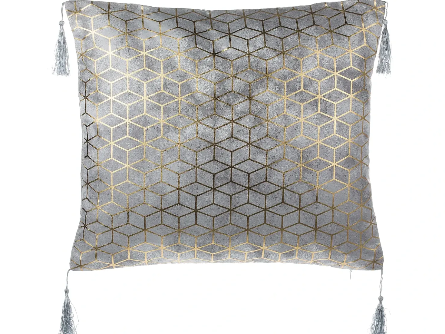 Set di 2 cuscini YARINA 45 x 45 cm Grigio Trama geometrica