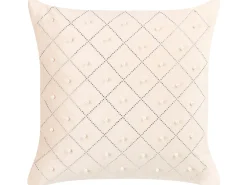 Set di 2 cuscini YARROW Velluto 45 x 45 cm Beige Trama geometrica