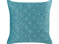 Set di 2 cuscini YARROW Velluto 45 x 45 cm Foglia di tè Trama geometrica