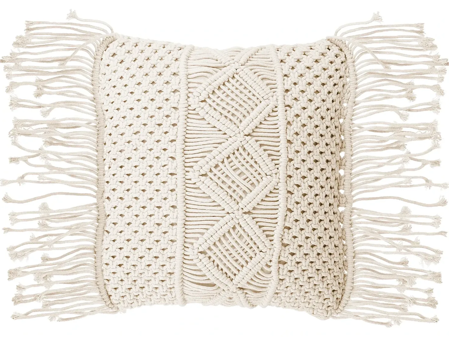 Set di 2 cuscini YORTAN Cotone 45 x 45 cm Beige chiaro Trama geometrica
