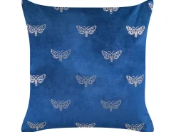 Set di 2 cuscini YUZURI Velluto 45 x 45 cm Blu marino Trama animale