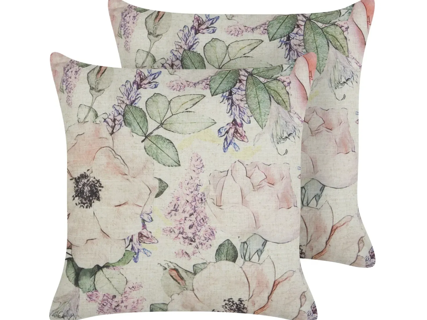 Set di 2 cuscini ZAHRIYE 45 x 45 cm Viola Trama floreale