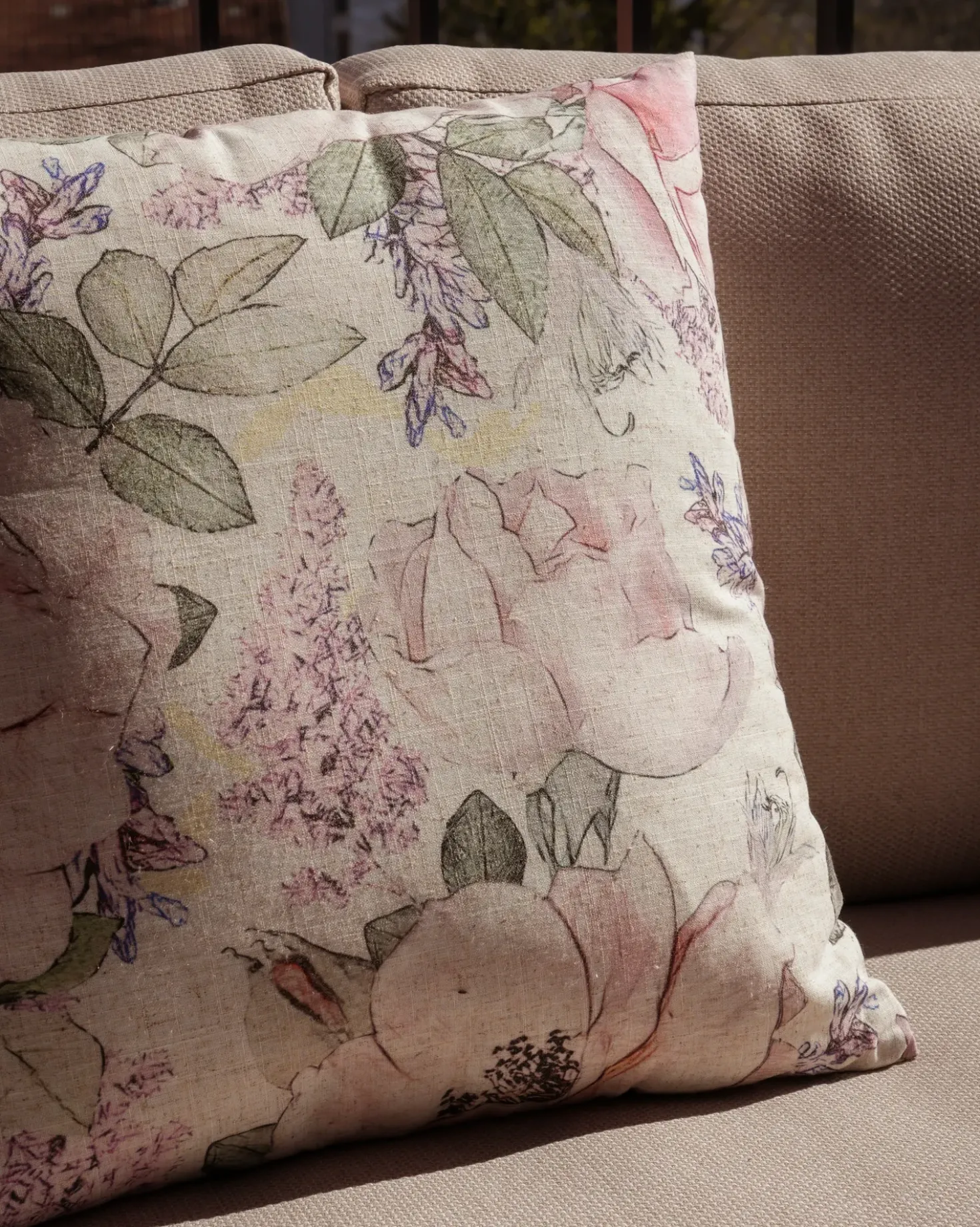Set di 2 cuscini ZAHRIYE 45 x 45 cm Viola Trama floreale