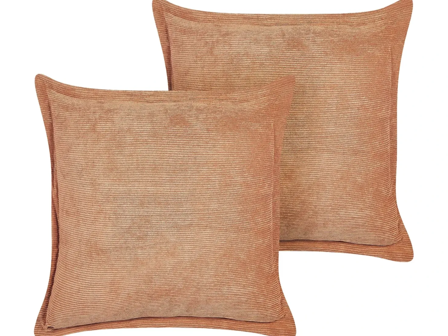 Set di 2 cuscini ZINNIA Velluto a coste 43 x 43 cm Arancione Tinta unita