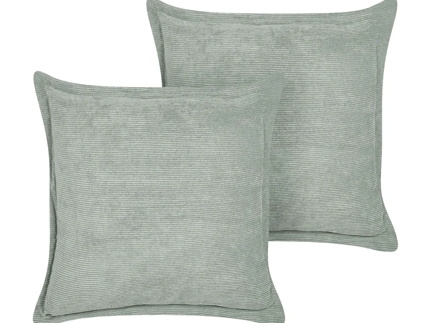 Set di 2 cuscini ZINNIA Velluto a coste 43 x 43 cm Verde chiaro Tinta unita