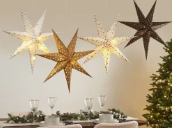 Set di 4 decorazioni da appendere LED TRISUL Stella 60 cm Multicolore