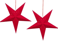 Set di 2 decorazioni da appendere LED MOTTI Stella 60 cm Rosso