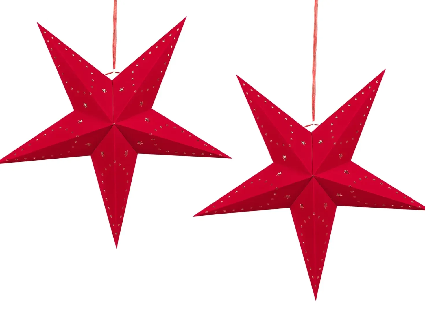 Set di 2 decorazioni da appendere LED MOTTI Stella 60 cm Rosso