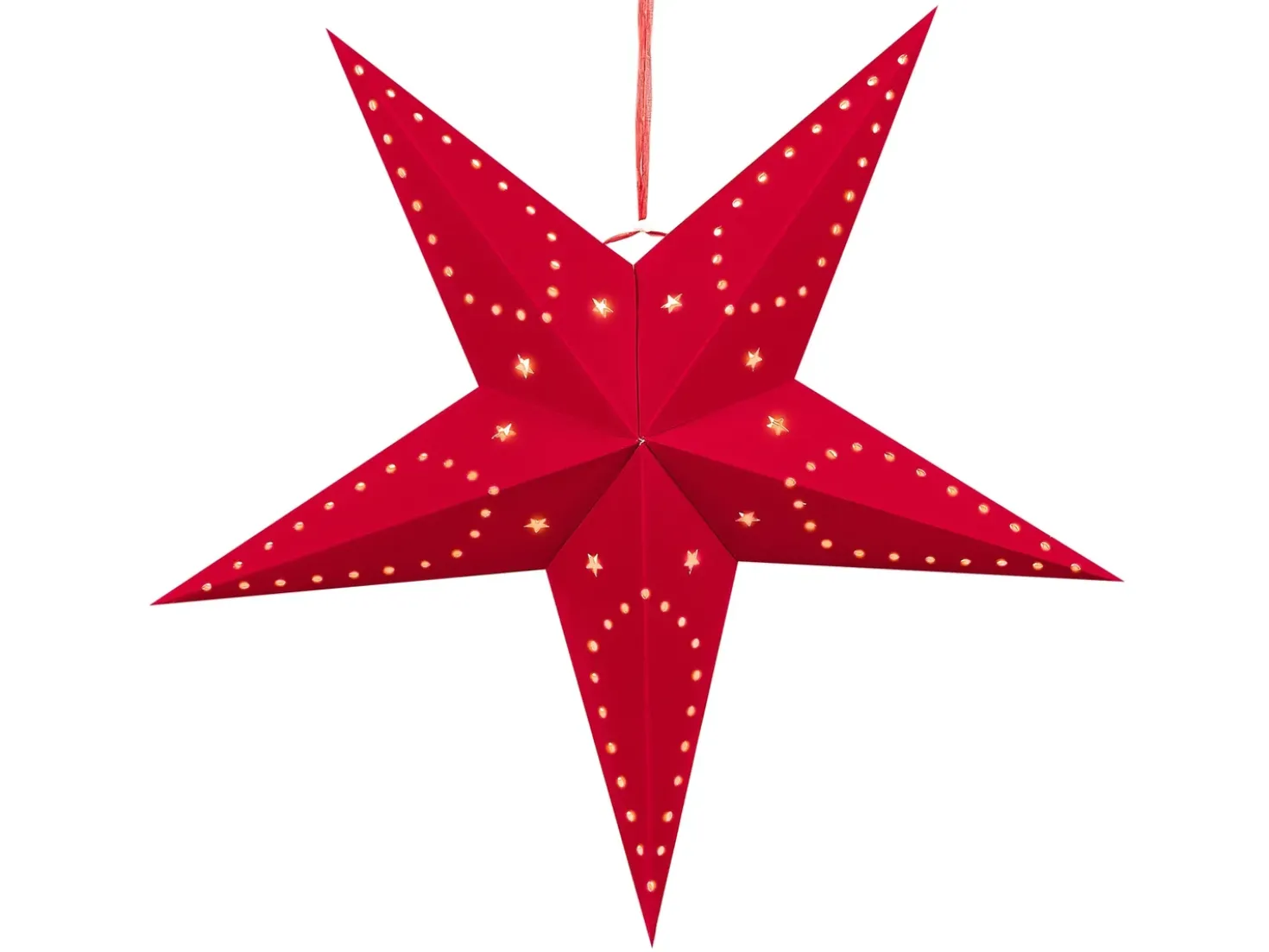 Set di 2 decorazioni da appendere LED MOTTI Stella 60 cm Rosso