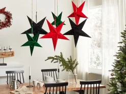 Set di 2 decorazioni da appendere LED MOTTI Stella 60 cm Rosso