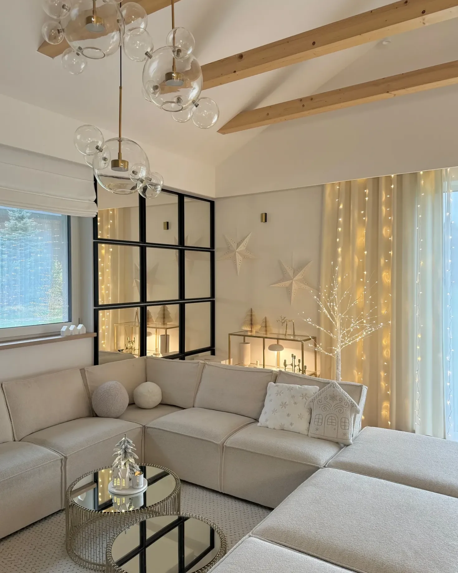 Set di 2 decorazioni da appendere LED MOTTI Stella 45 cm Bianco