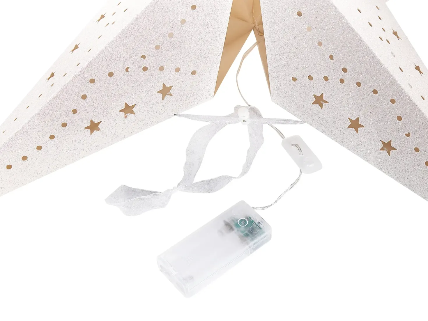 Set di 2 decorazioni da appendere LED MOTTI Stella 45 cm Bianco