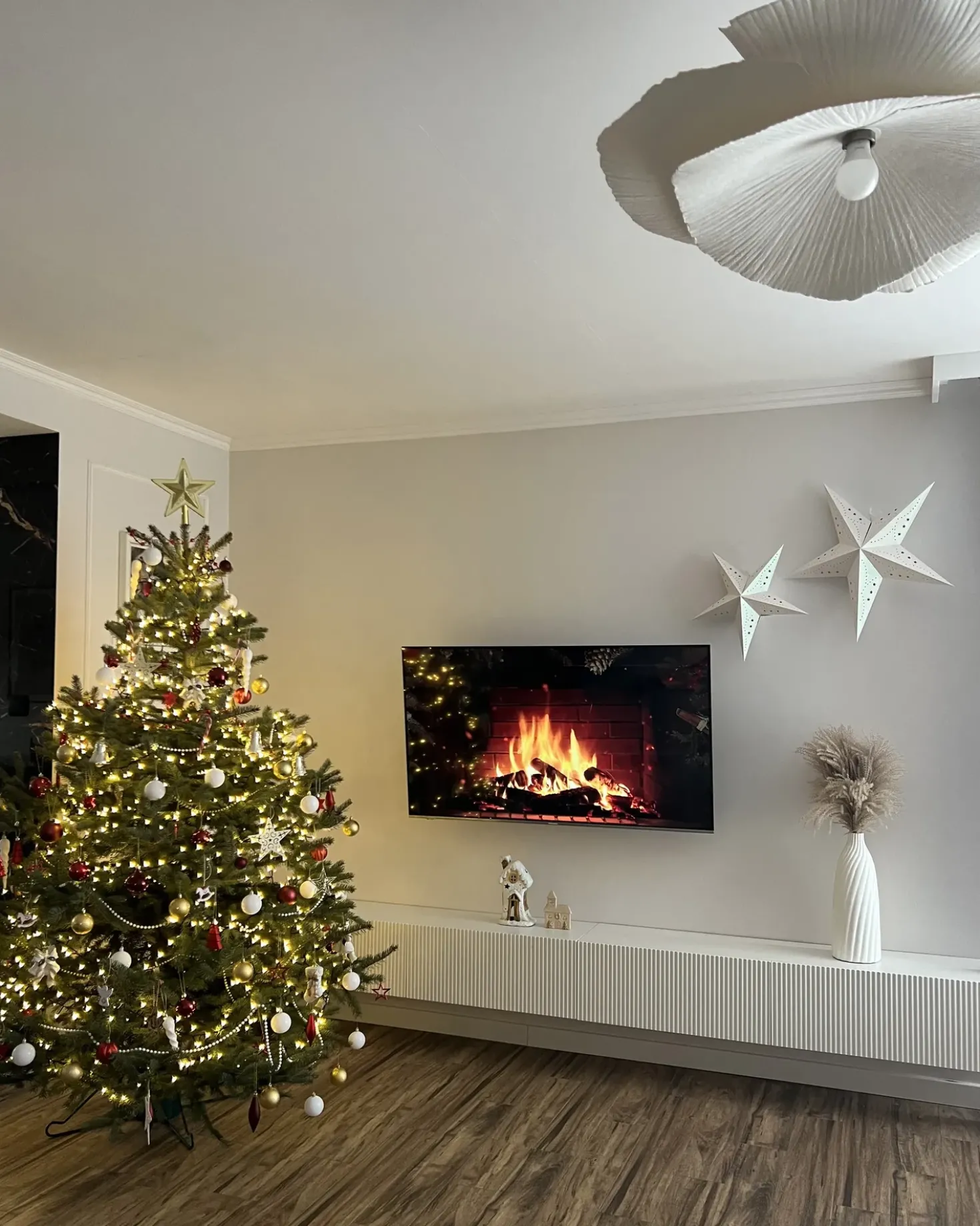 Set di 2 decorazioni da appendere LED MOTTI Stella 45 cm Bianco