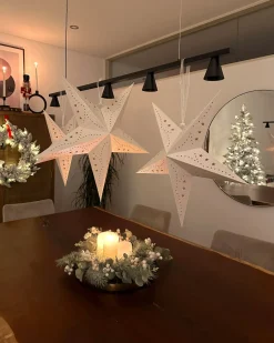 Set di 2 decorazioni da appendere LED MOTTI Stella 45 cm Bianco