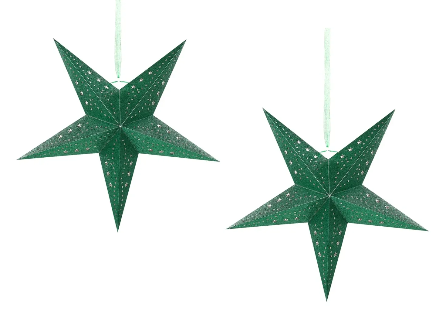 Set di 2 decorazioni da appendere LED MOTTI Stella 45 cm Verde smeraldo
