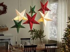 Set di 2 decorazioni da appendere LED MOTTI Stella 45 cm Verde smeraldo
