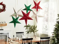Set di 2 decorazioni da appendere LED MOTTI Stella 45 cm Verde smeraldo