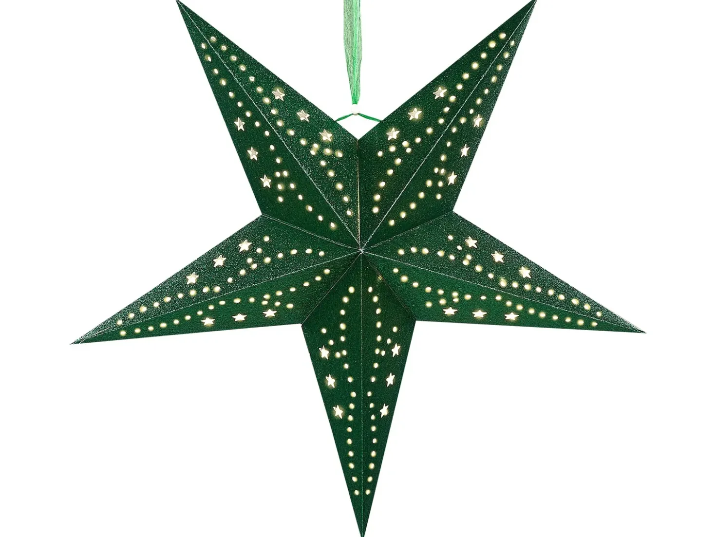 Set di 2 decorazioni da appendere LED MOTTI Stella 45 cm Verde smeraldo