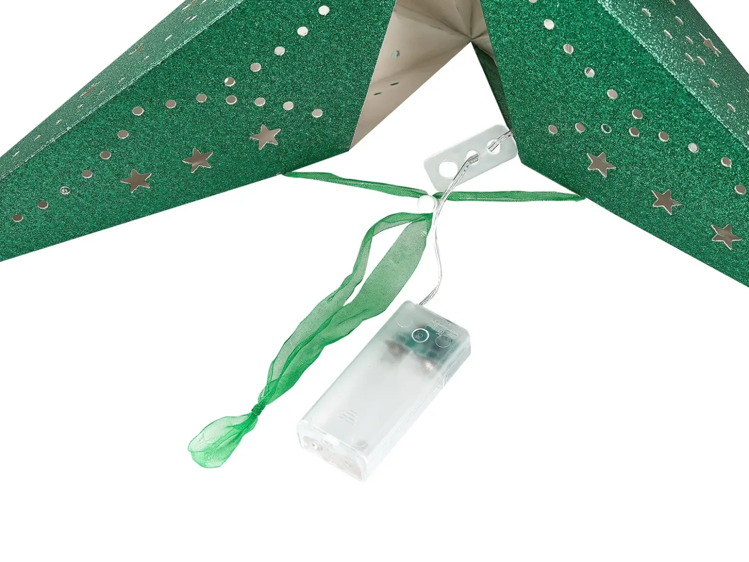 Set di 2 decorazioni da appendere LED MOTTI Stella 45 cm Verde smeraldo