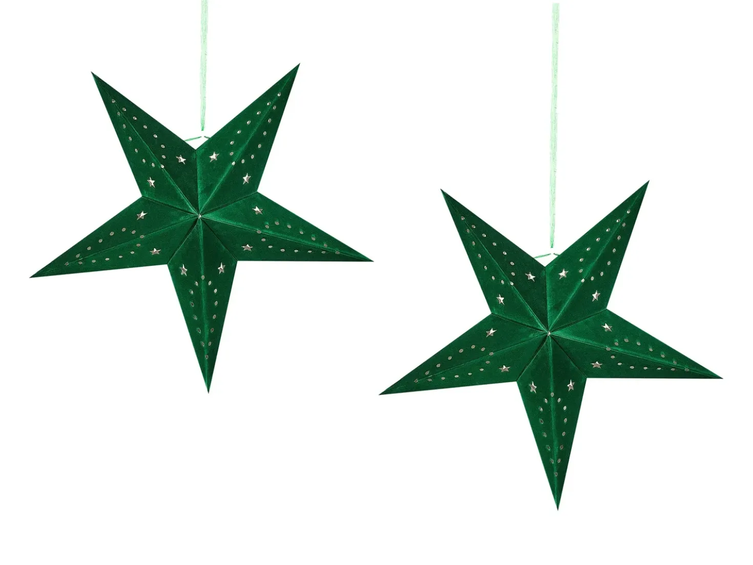 Set di 2 decorazioni da appendere LED MOTTI Stella 45 cm Verde smeraldo