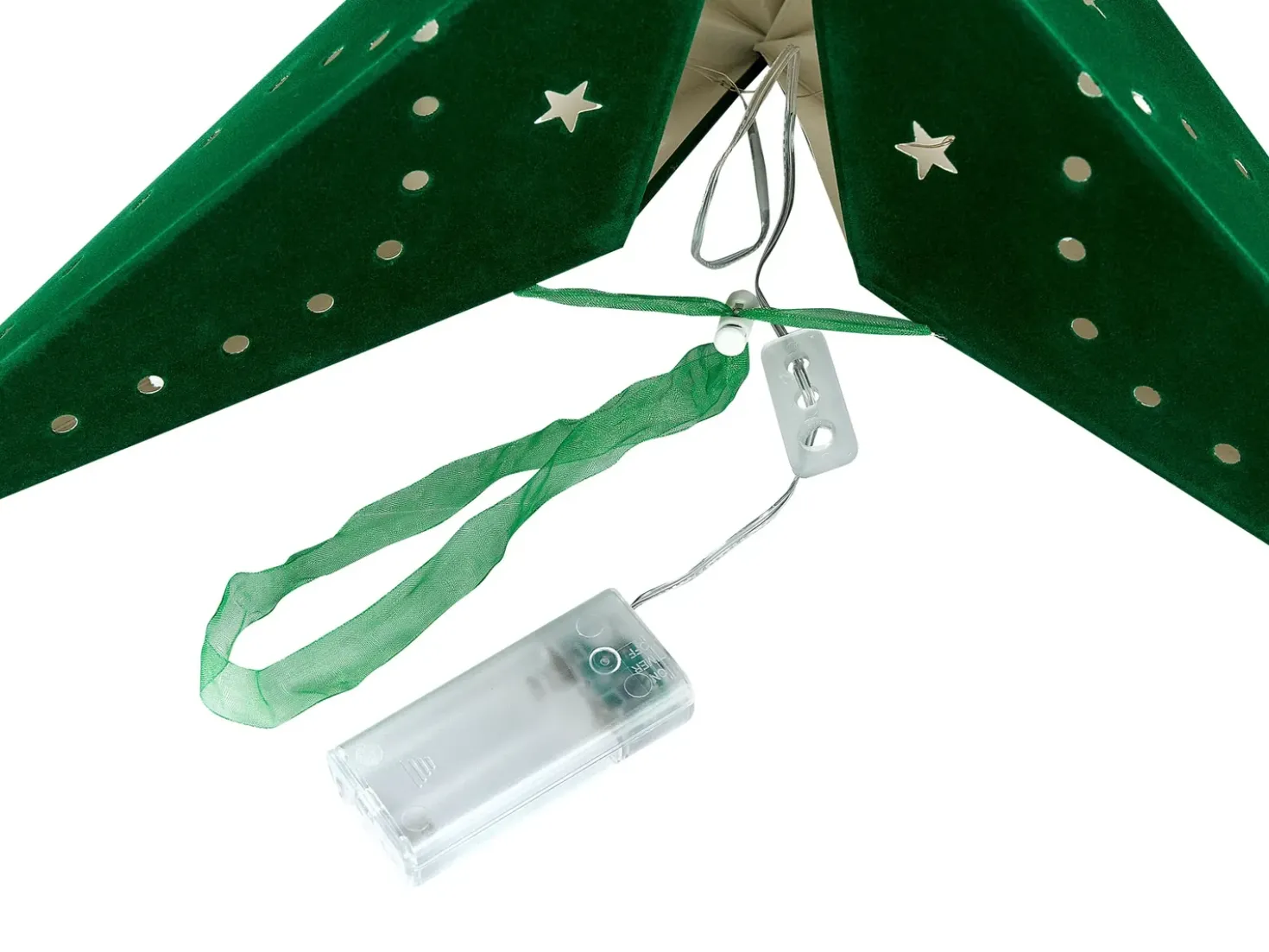 Set di 2 decorazioni da appendere LED MOTTI Stella 45 cm Verde smeraldo