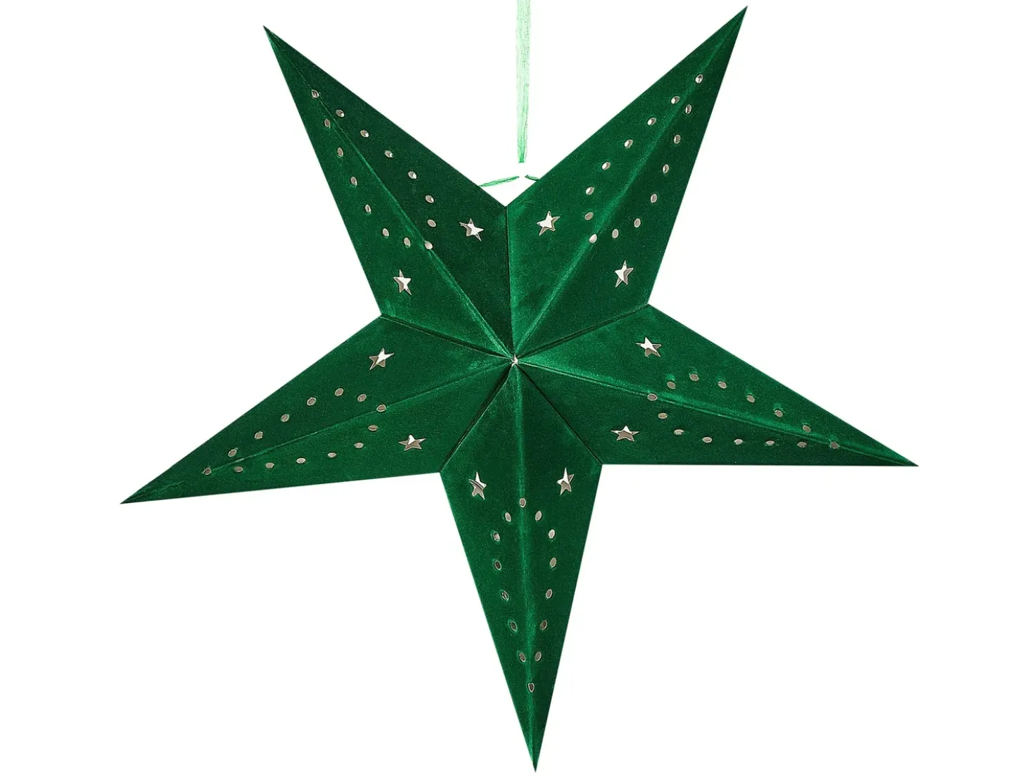 Set di 2 decorazioni da appendere LED MOTTI Stella 45 cm Verde smeraldo