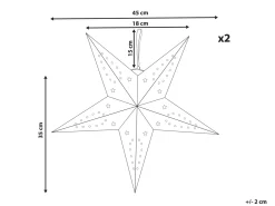 Set di 2 decorazioni da appendere LED MOTTI Stella 45 cm Verde smeraldo