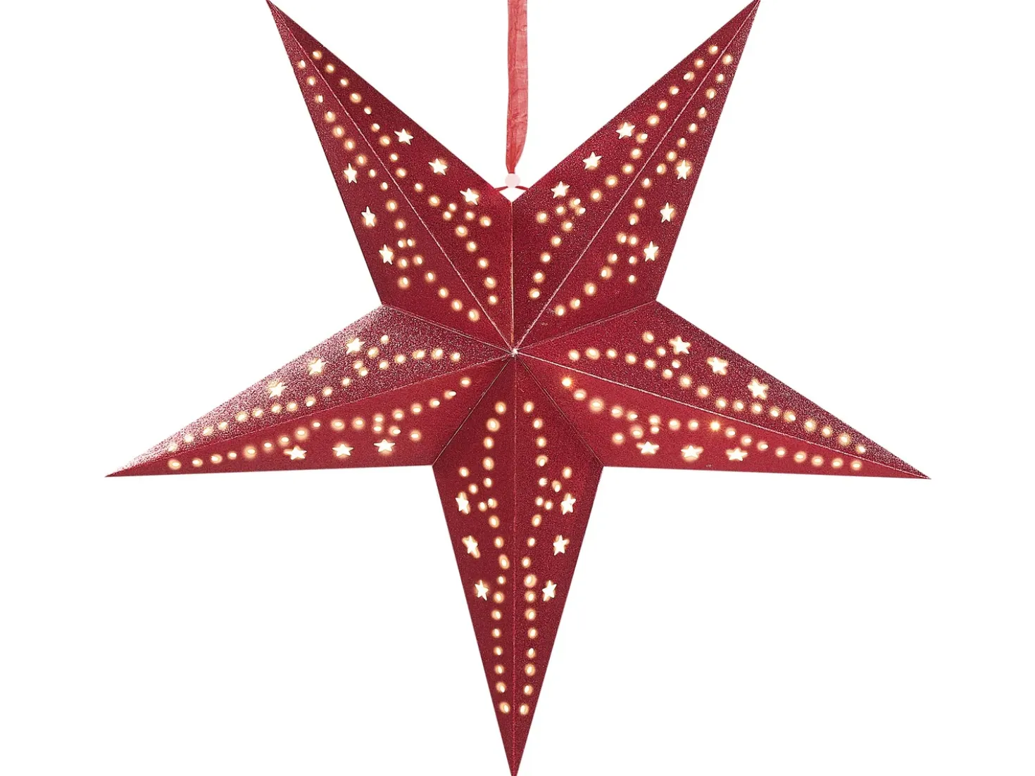 Set di 2 decorazioni da appendere LED MOTTI Stella 45 cm Rosso