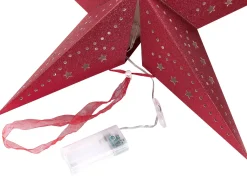 Set di 2 decorazioni da appendere LED MOTTI Stella 45 cm Rosso