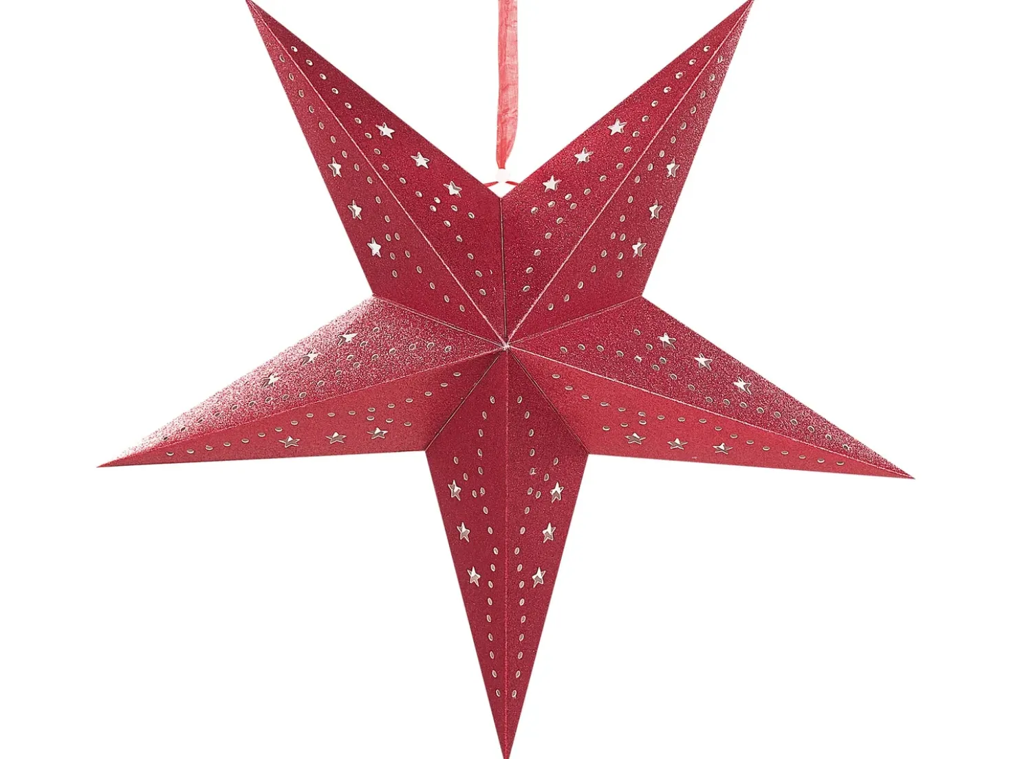 Set di 2 decorazioni da appendere LED MOTTI Stella 45 cm Rosso