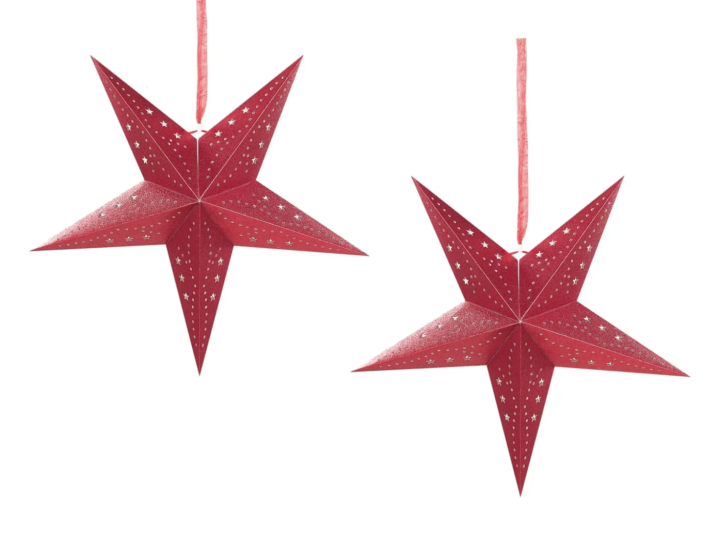 Set di 2 decorazioni da appendere LED MOTTI Stella 45 cm Rosso