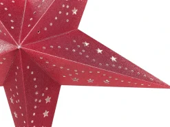 Set di 2 decorazioni da appendere LED MOTTI Stella 45 cm Rosso