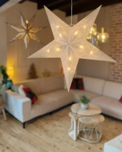 Set di 2 decorazioni da appendere LED MOTTI Stella 60 cm Bianco