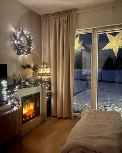 Set di 2 decorazioni da appendere LED MOTTI Stella 60 cm Bianco