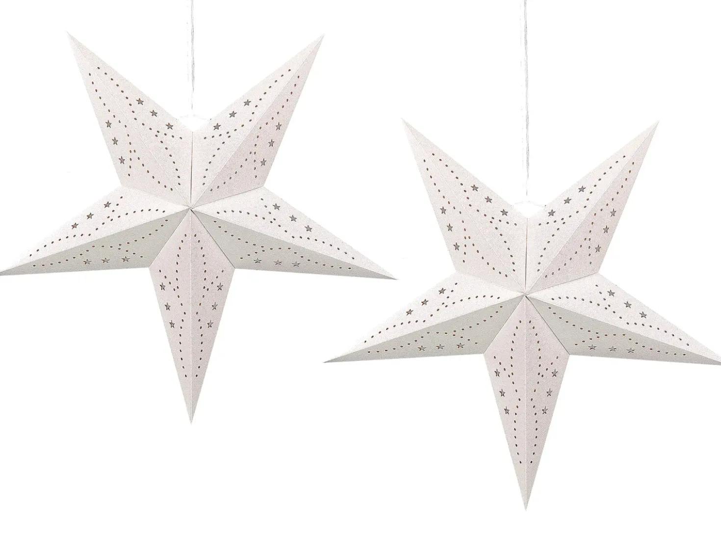 Set di 2 decorazioni da appendere LED MOTTI Stella 60 cm Bianco