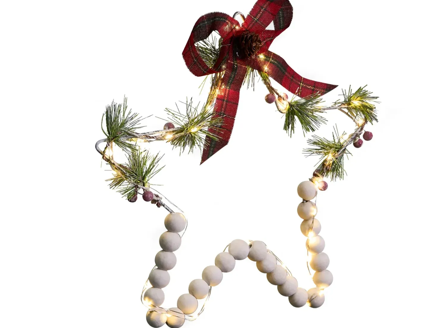 Set di 3 decorazioni da appendere LED KALLAVESI Stella 25/30/35 cm Bianco