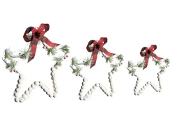 Set di 3 decorazioni da appendere LED KALLAVESI Stella 25/30/35 cm Bianco