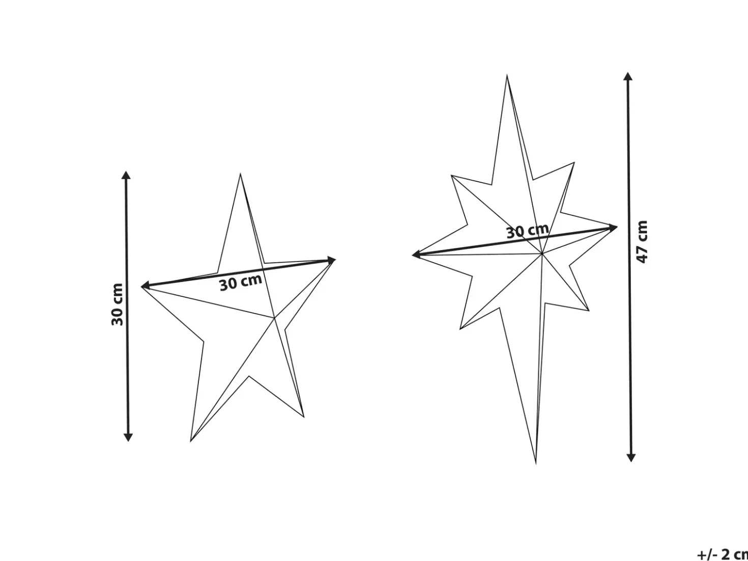 Set di 2 decorazioni da appendere BLASJON Stella 30/47 cm Oro
