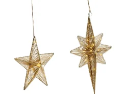 Set di 2 decorazioni da appendere BLASJON Stella 30/47 cm Oro