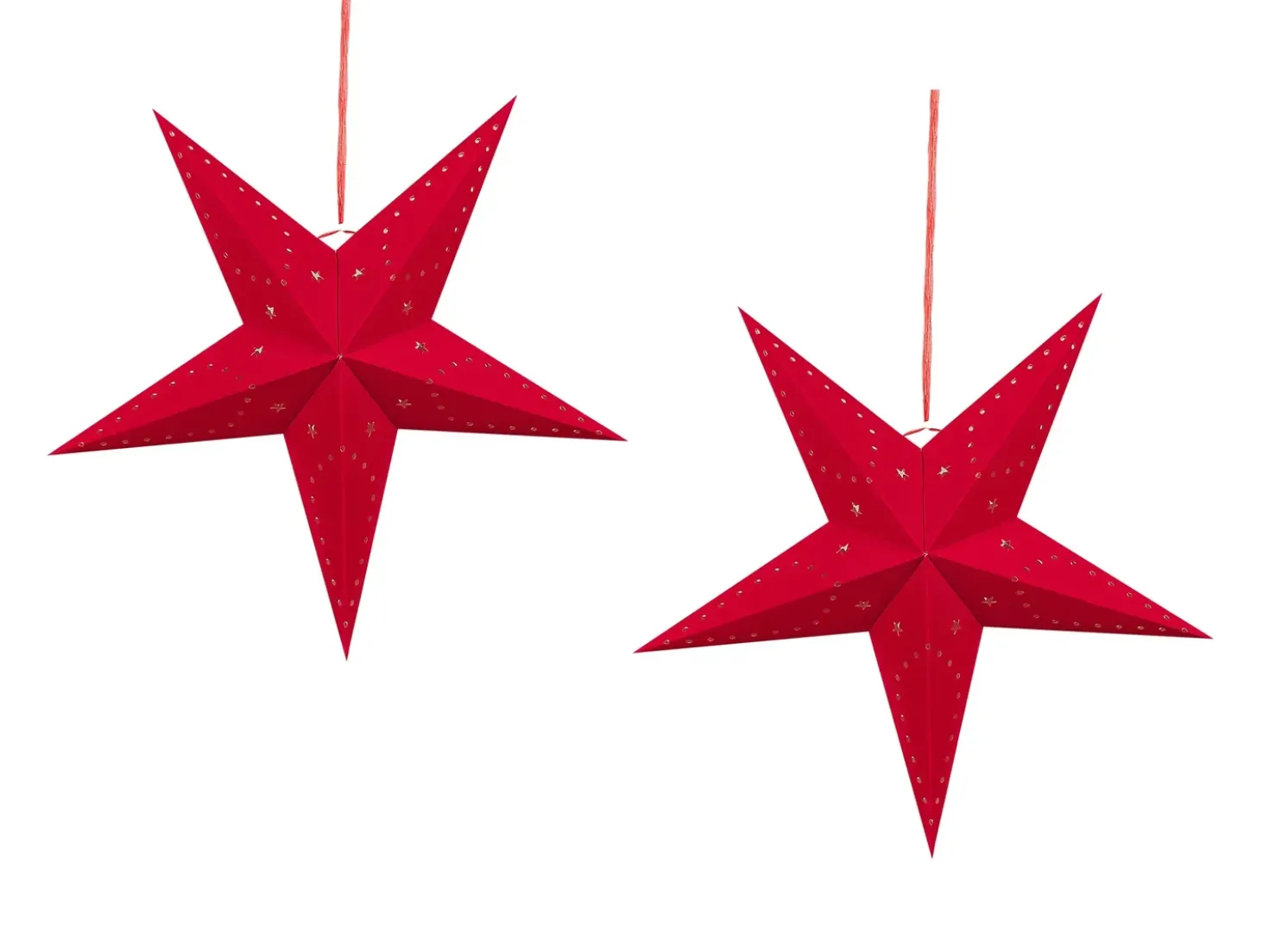 Set di 2 decorazioni da appendere LED MOTTI Stella 45 cm Rosso