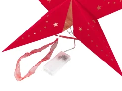 Set di 2 decorazioni da appendere LED MOTTI Stella 45 cm Rosso