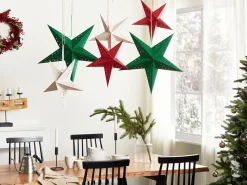 Set di 2 decorazioni da appendere LED MOTTI Stella 45 cm Rosso