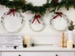 Set di 3 decorazioni da appendere LED KEITELE Ghirlanda 25/30/35 cm Bianco