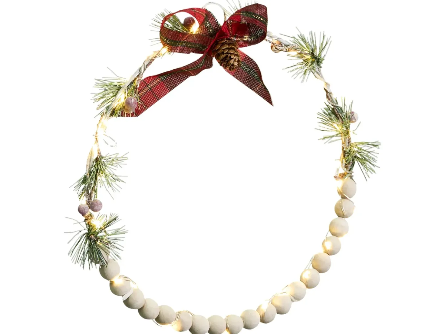 Set di 3 decorazioni da appendere LED KEITELE Ghirlanda 25/30/35 cm Bianco