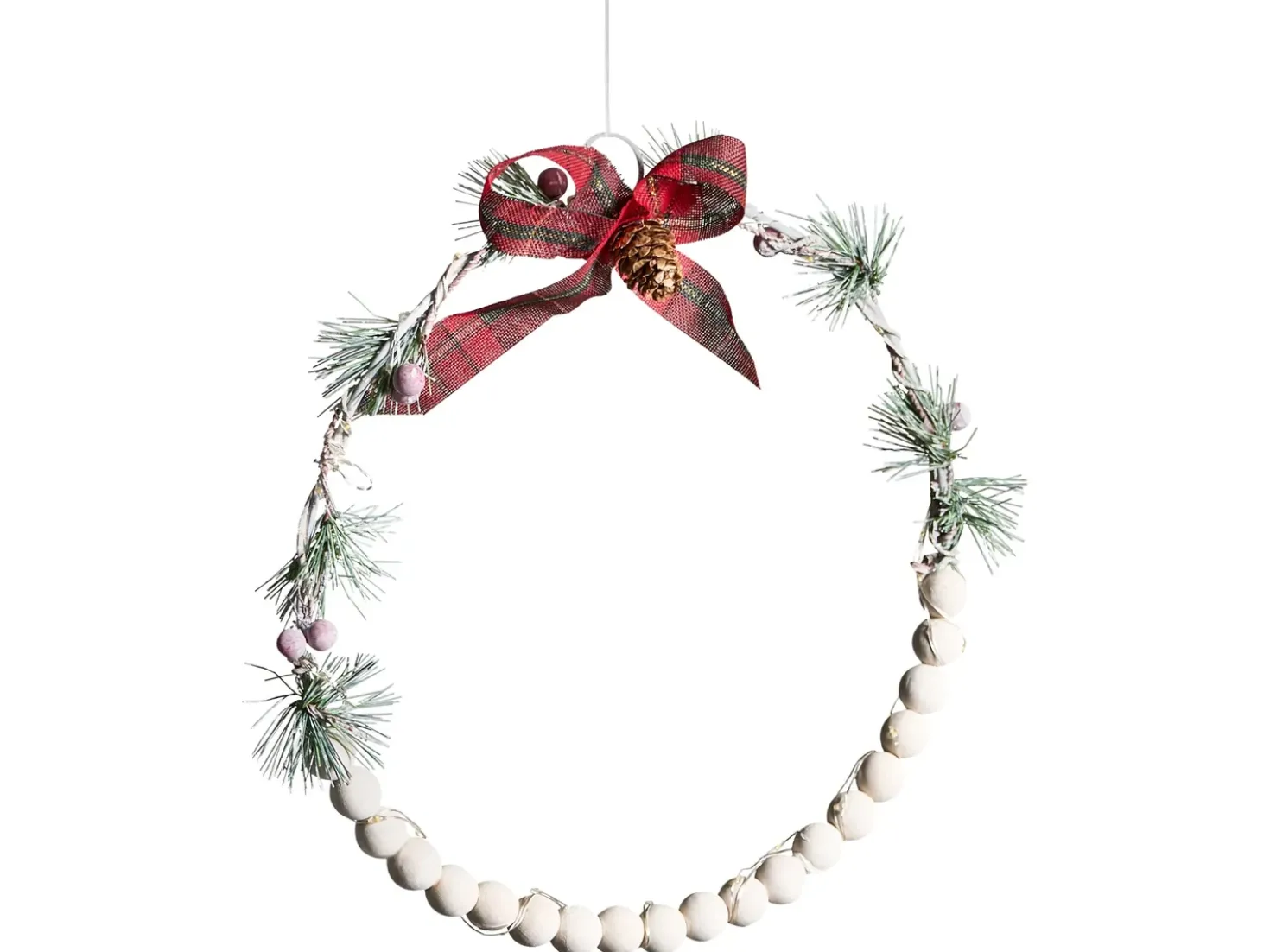 Set di 3 decorazioni da appendere LED KEITELE Ghirlanda 25/30/35 cm Bianco