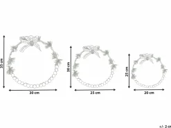 Set di 3 decorazioni da appendere LED KEITELE Ghirlanda 25/30/35 cm Bianco