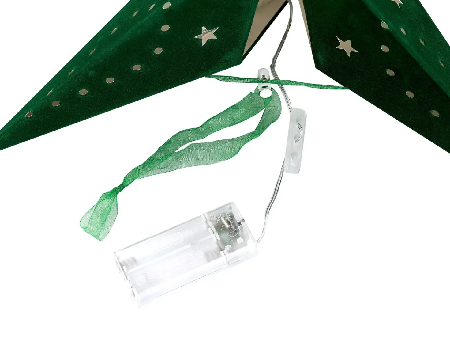 Set di 2 decorazioni da appendere LED MOTTI Stella 60 cm Verde smeraldo