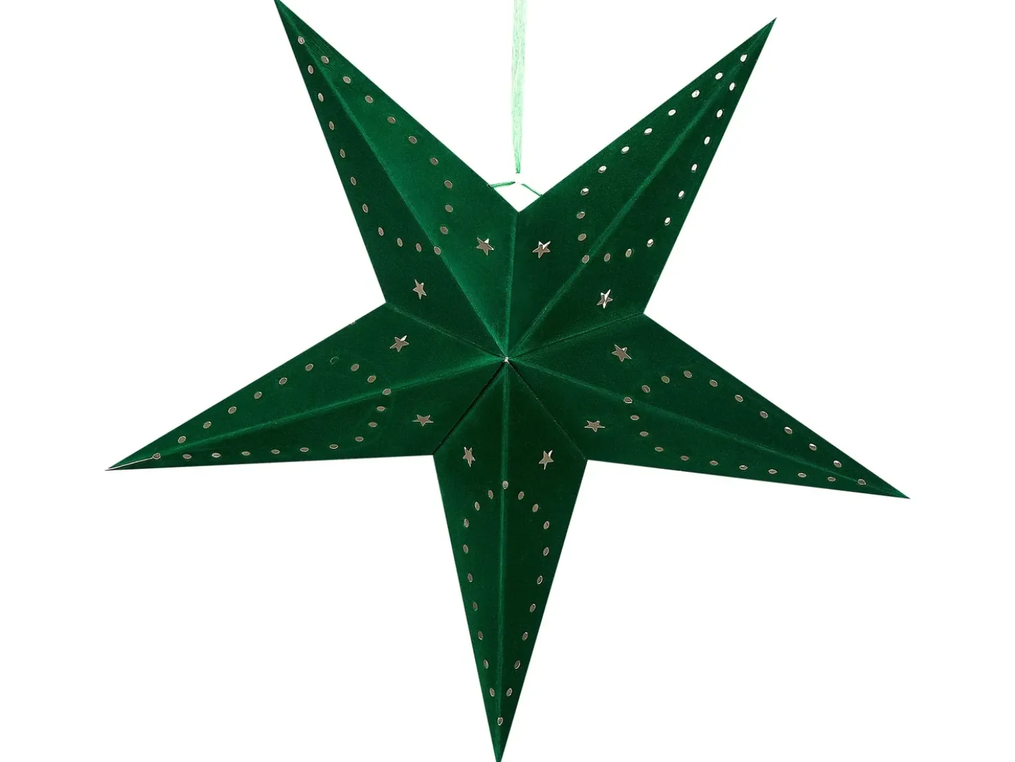 Set di 2 decorazioni da appendere LED MOTTI Stella 60 cm Verde smeraldo